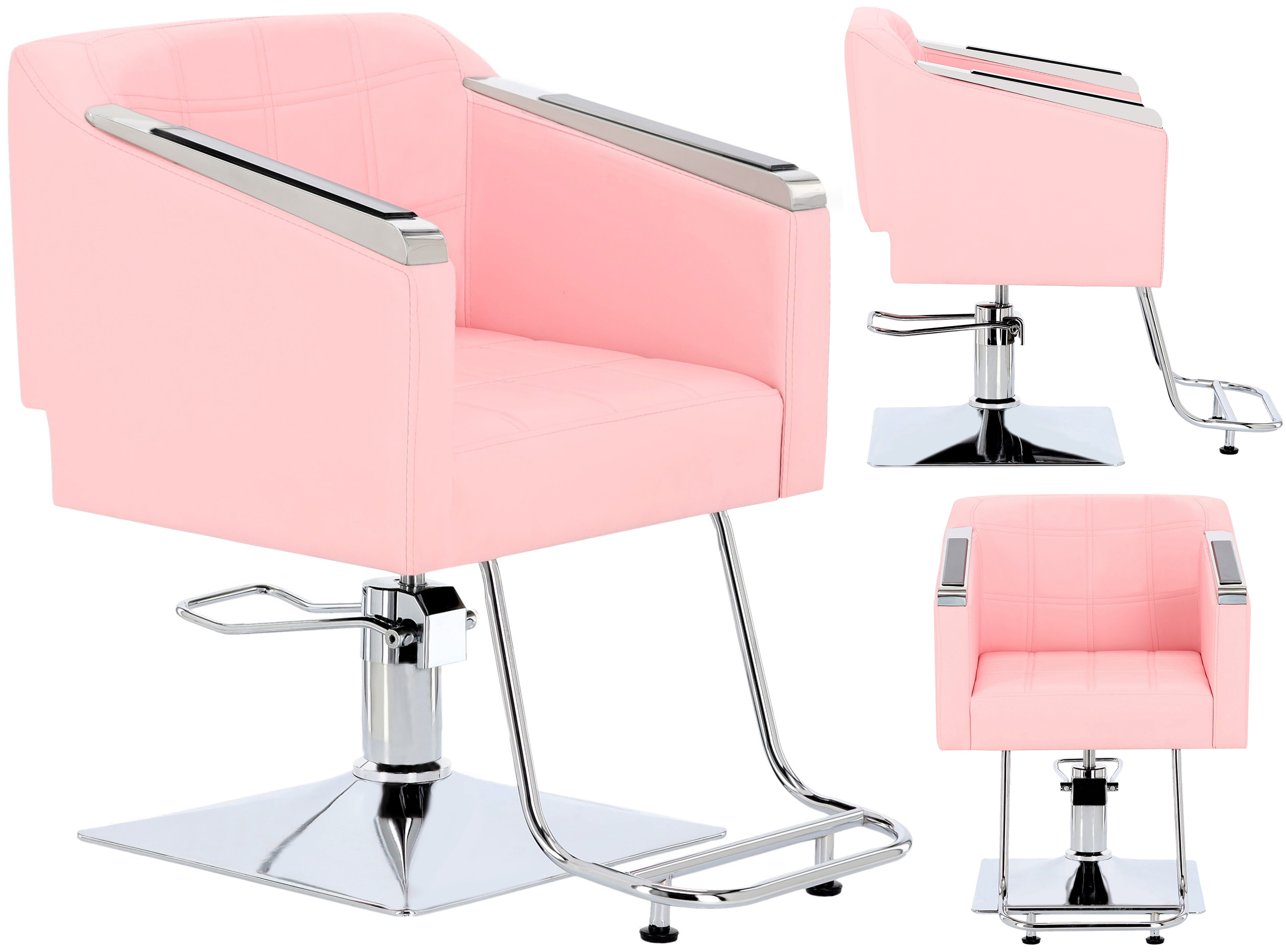 Poltrona parrucchiere - 870 - 960 mm - 125 kg - Pink